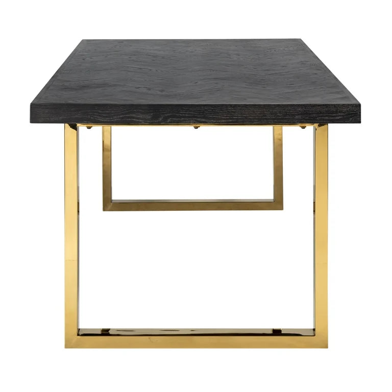 Dining table gold Blackbone 220cm (Black rustic)