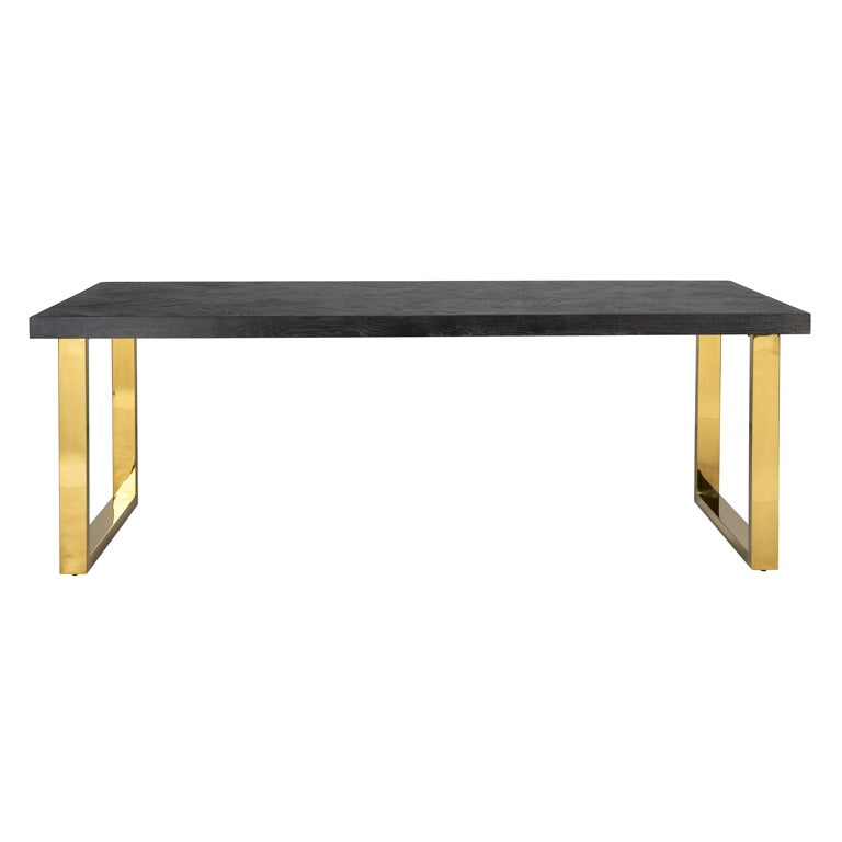 Dining table gold Blackbone 220cm (Black rustic)