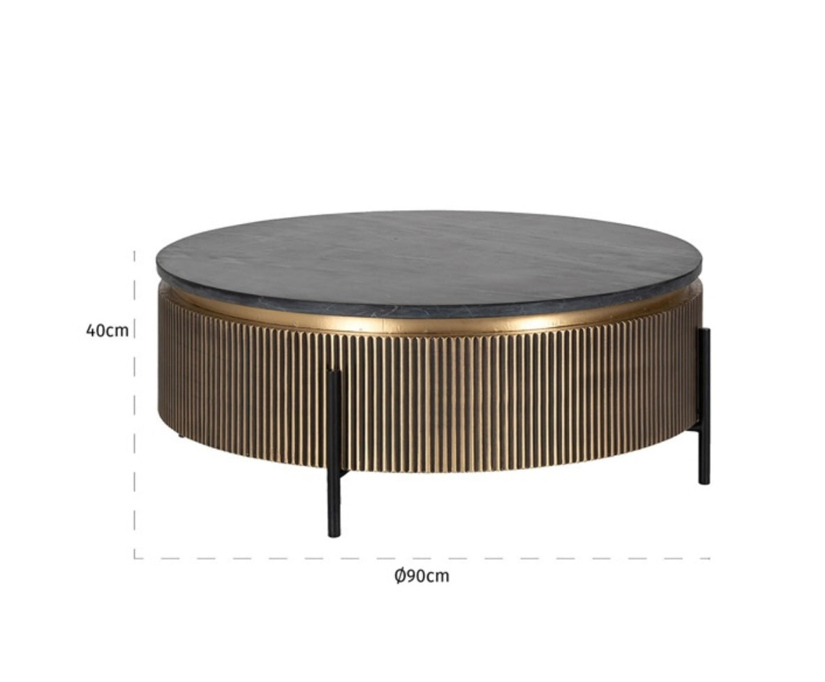 Coffee table Ironville 90Ø (Gold)