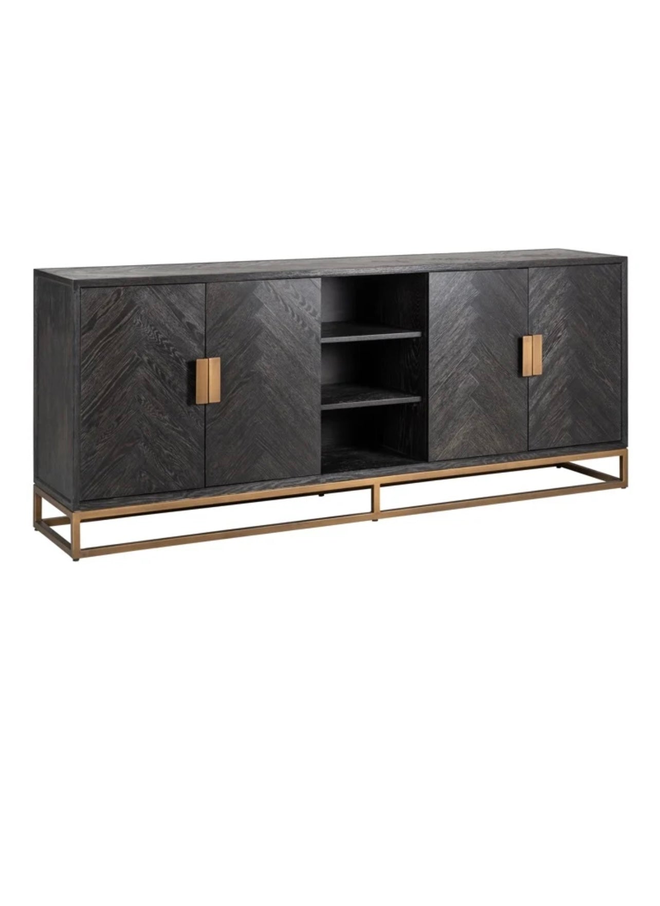 Sideboard Blackbone brass 4-doors (Black rustic)