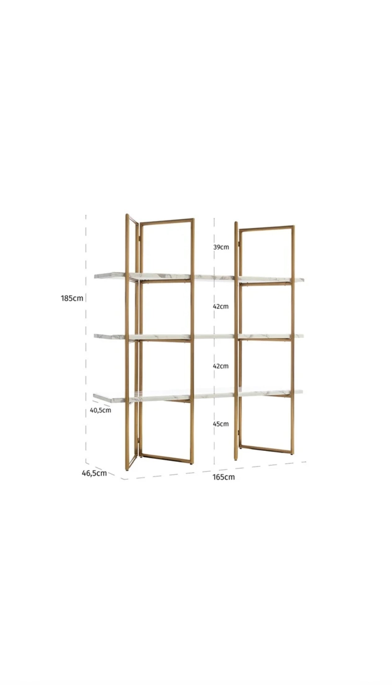 Display unit Lagrand 3-shelves (Gold)