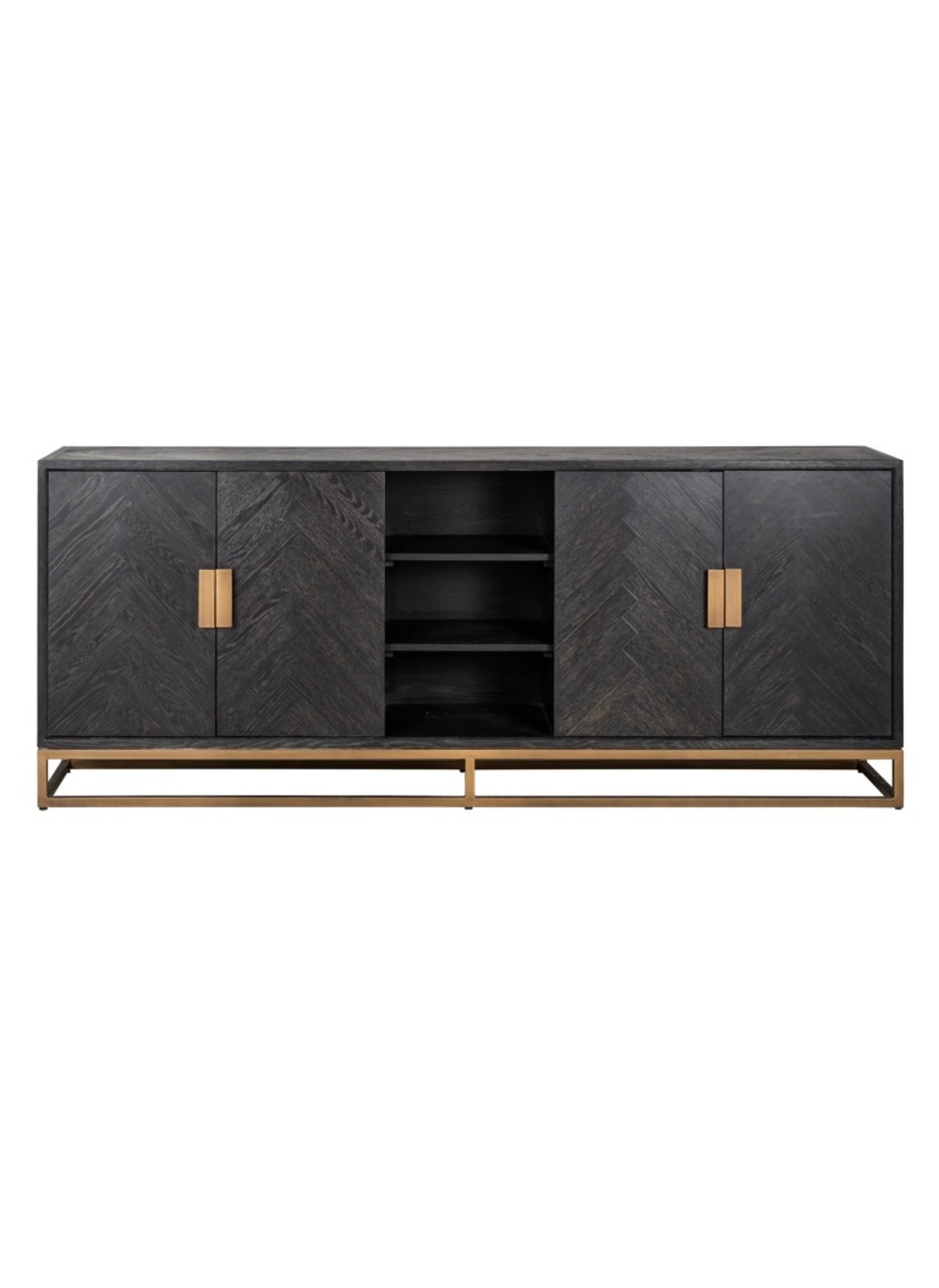 Sideboard Blackbone brass 4-doors (Black rustic)