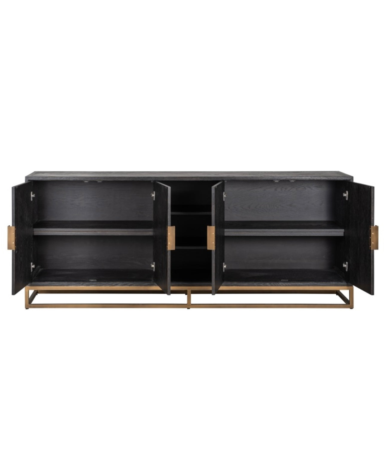 Sideboard Blackbone brass 4-doors (Black rustic)