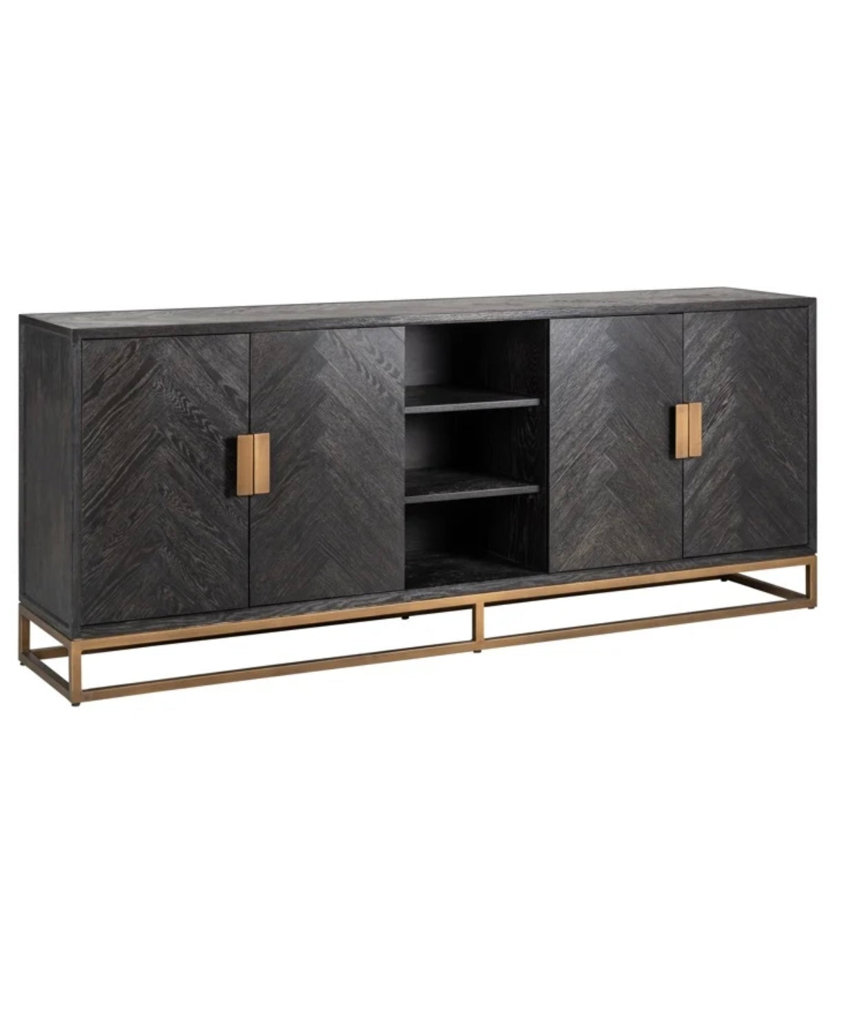 Sideboard Blackbone brass 4-doors (Black rustic)