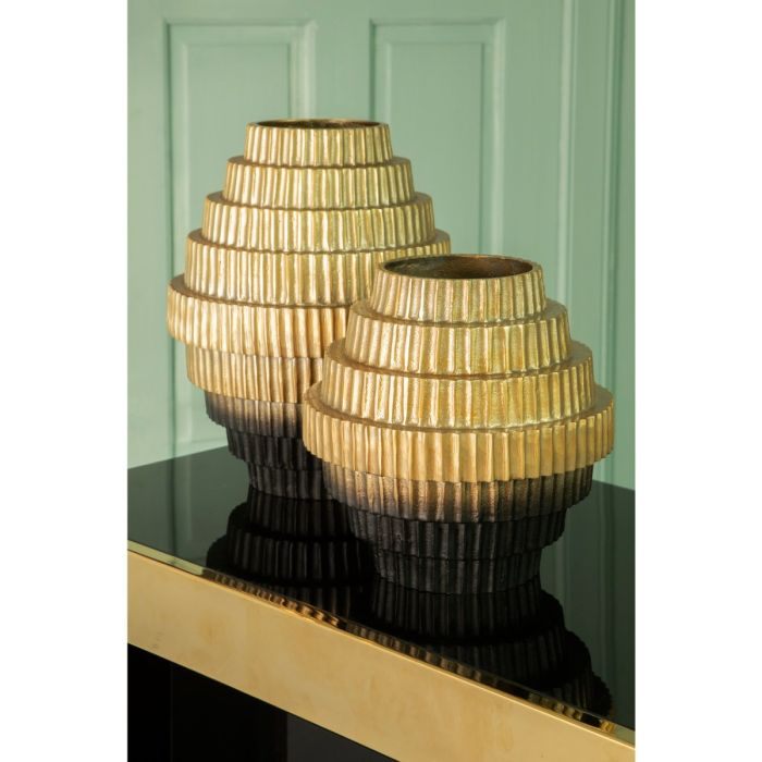 DEOMALI OMBRE GOLD AND BLACK VASE