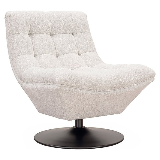 Swivel chair white bouclé