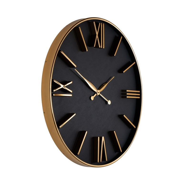 Black & Gold Roman numbers clock