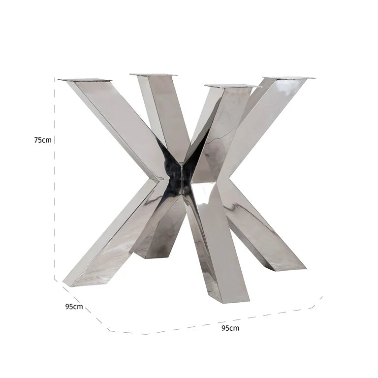 Dining table top Ø140 cm with X-leg Bodhi silver (Black)