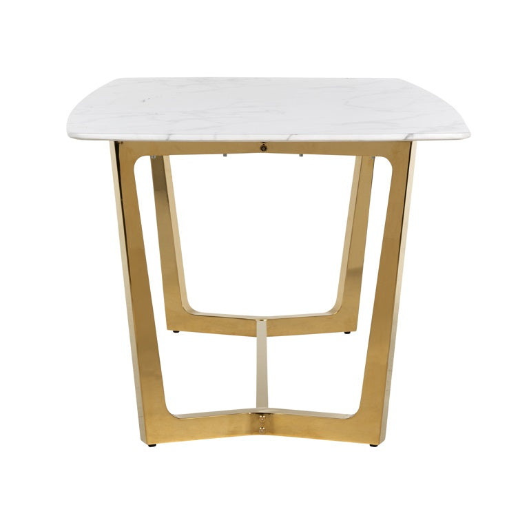 Faux Marble Table With gold legs 200cm