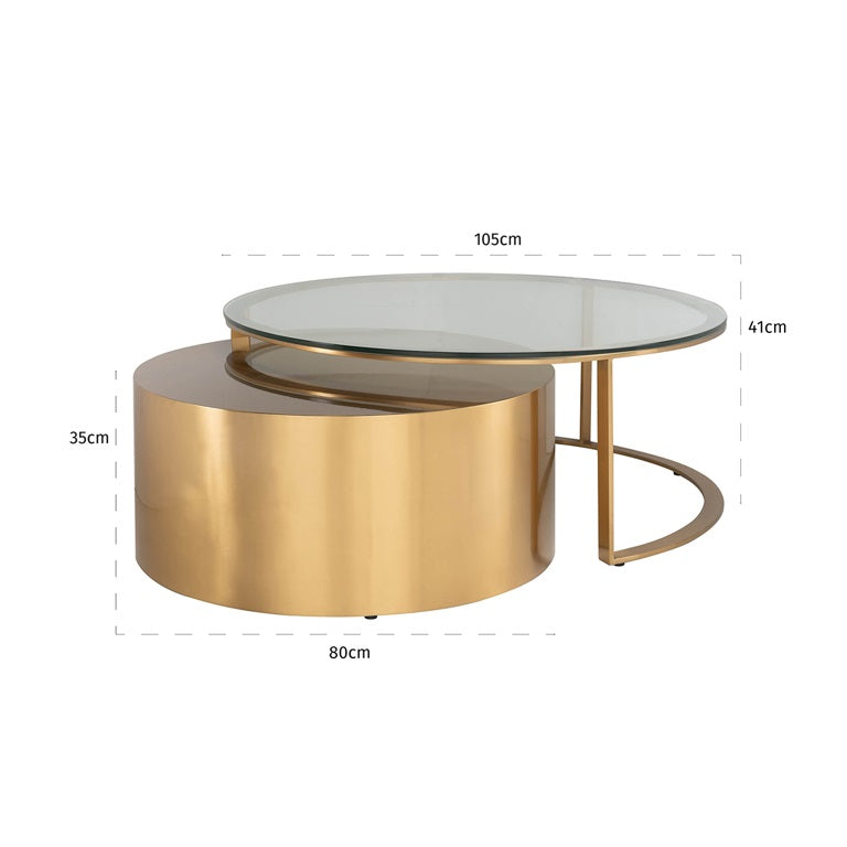 Coffee table Orlan set of 2 (Gold)