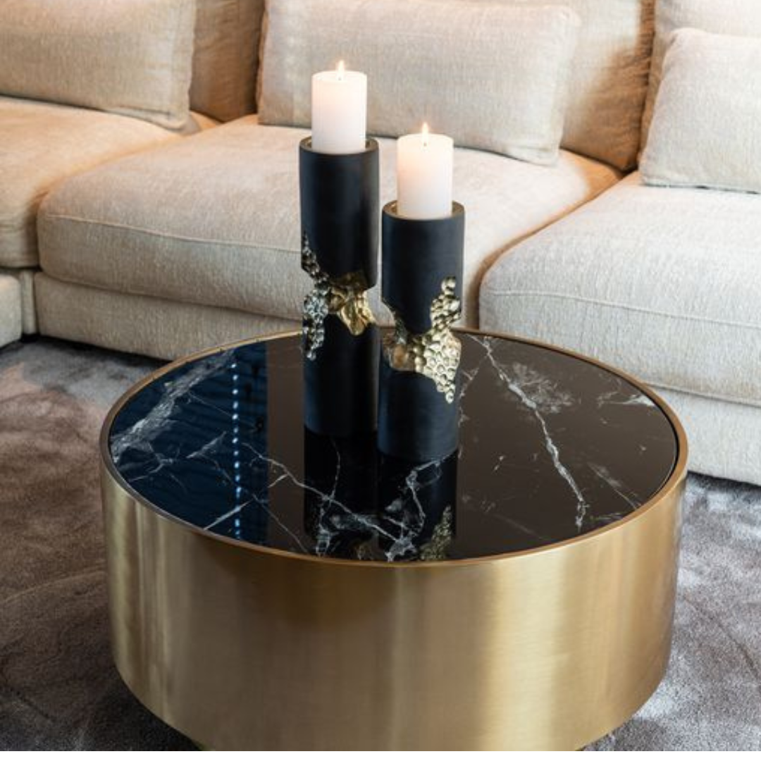 Gold and black coffe table