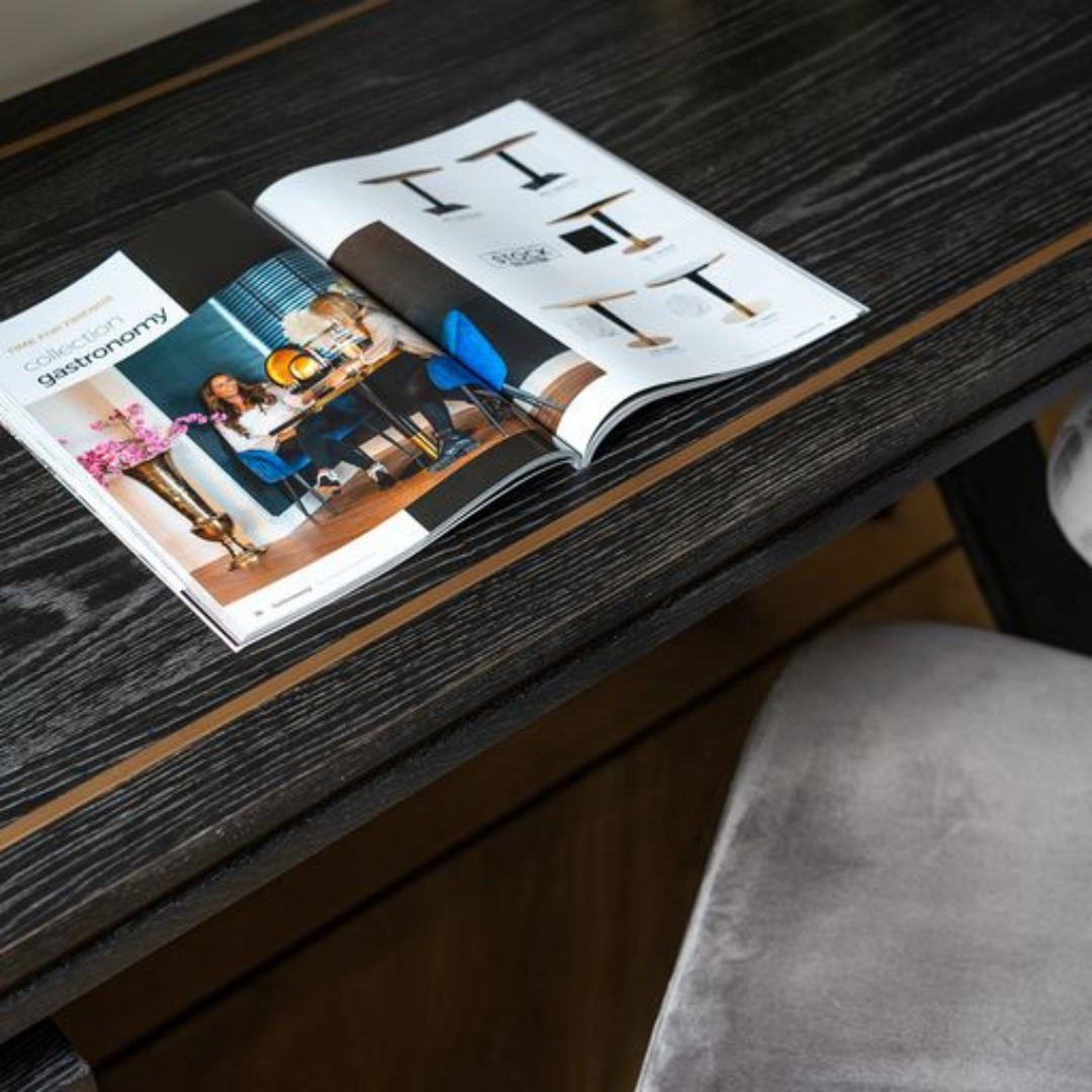 Desk Hunter 3-drawers (Black rustic)