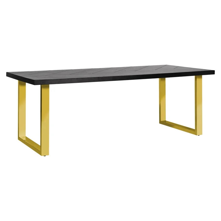 Dining table with gold u-leg (Black)