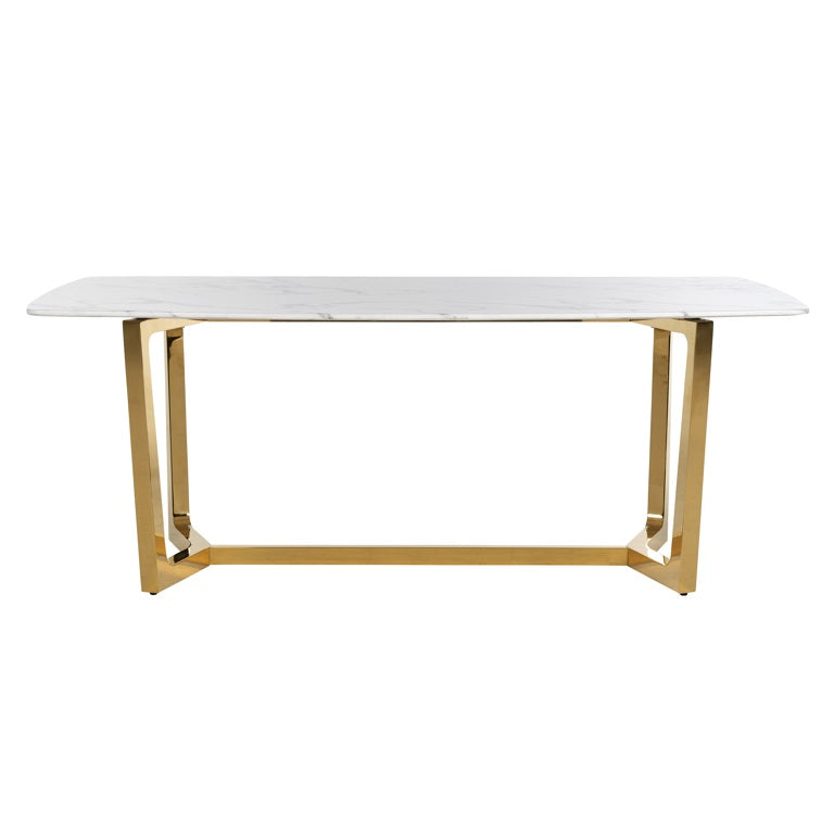 Faux Marble Table With gold legs 200cm