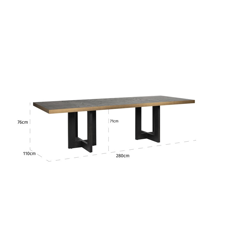 Chloe Dining Table 280cm (dark coffee)