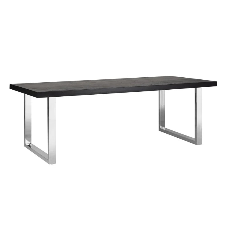 Dining table 230cm with sliver u-leg (Black)