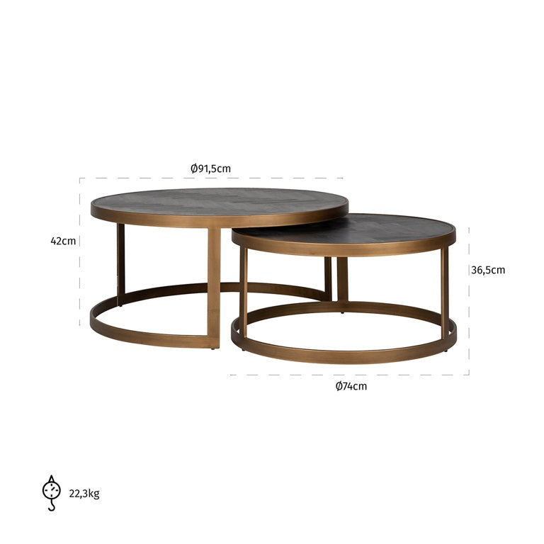 Coffee Table Blackbone Set of 2