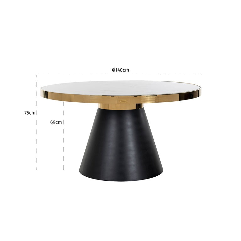 Dining table  140Ø (Gold)