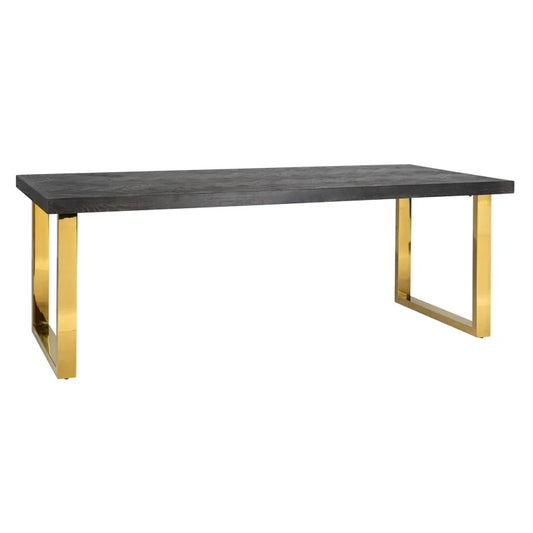 Dining table gold Blackbone 220cm (Black rustic)