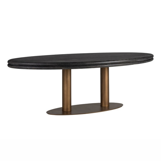 OVAL DINING TABLE WITH BRASS LEGS  235CM