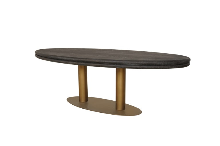 OVAL DINING TABLE WITH BRASS LEGS  235CM