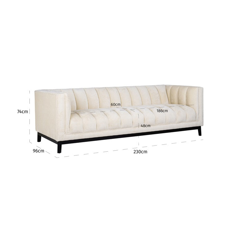 Sofa Beaudy white chenille