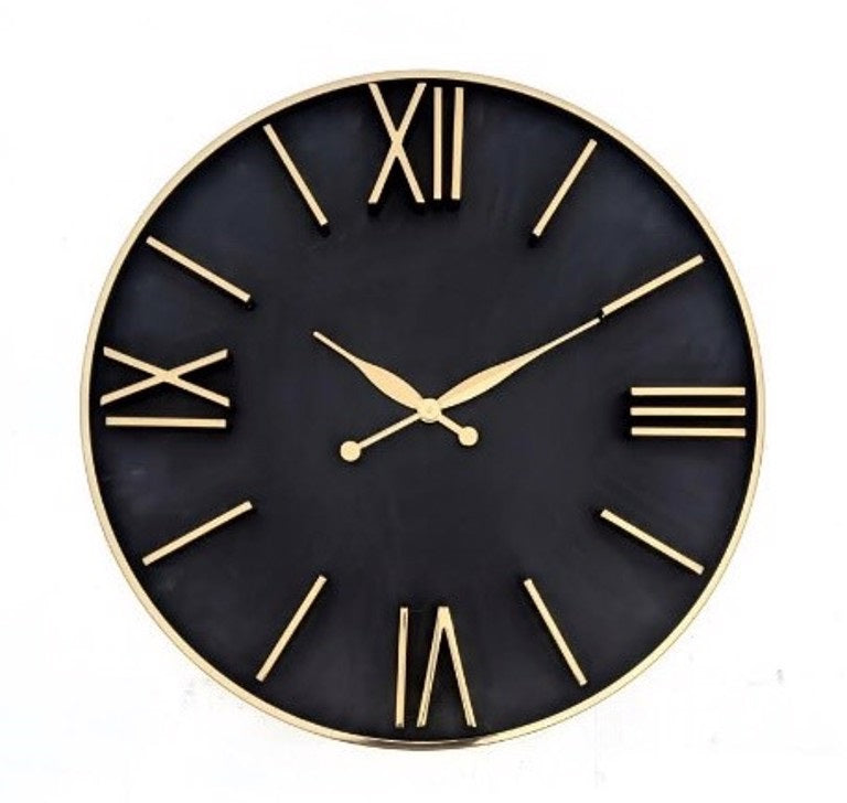 Black & Gold Roman numbers clock