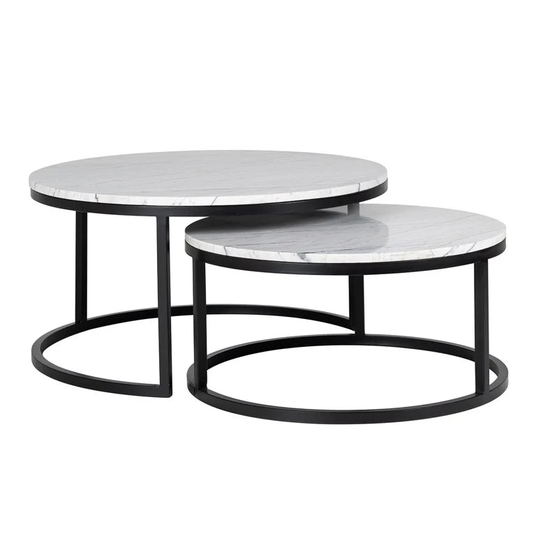 Marble Coffee Table Set of 2