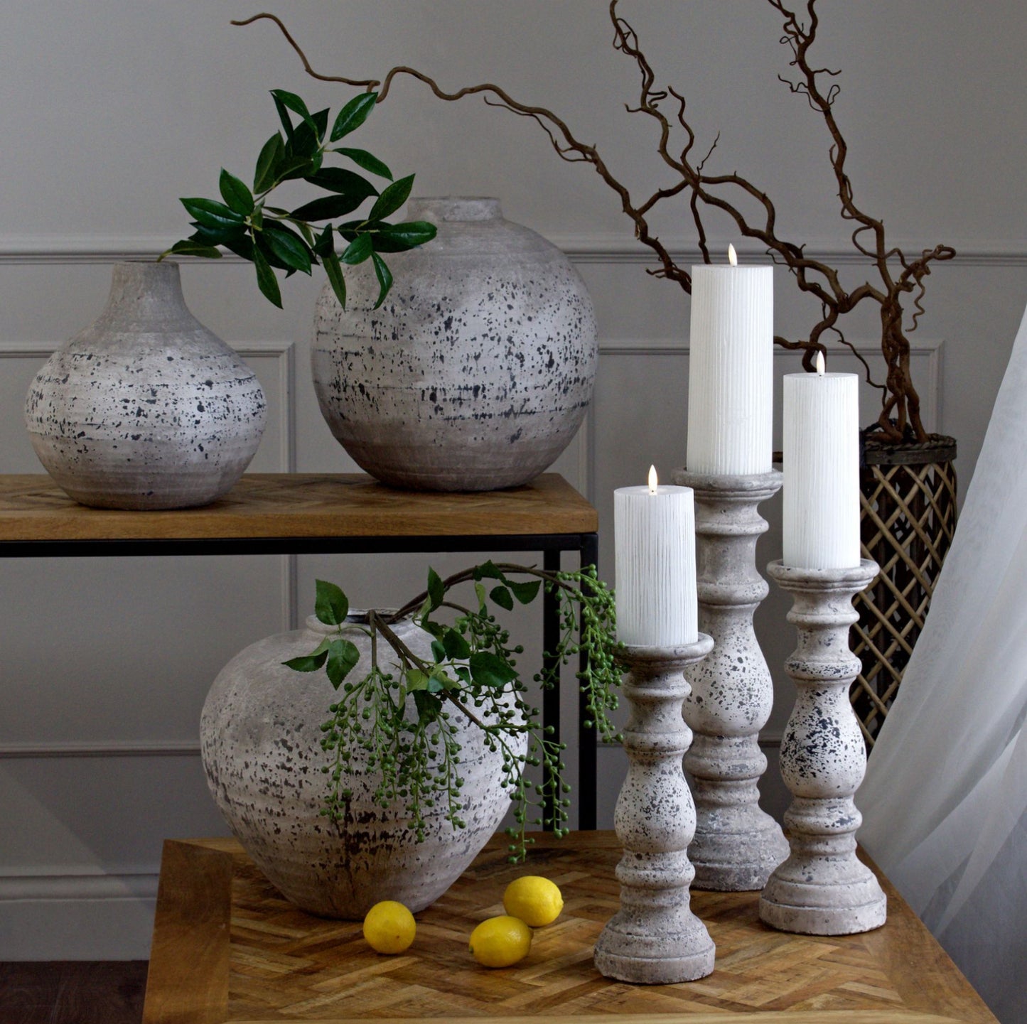 Stone Ceramic Candle Holder