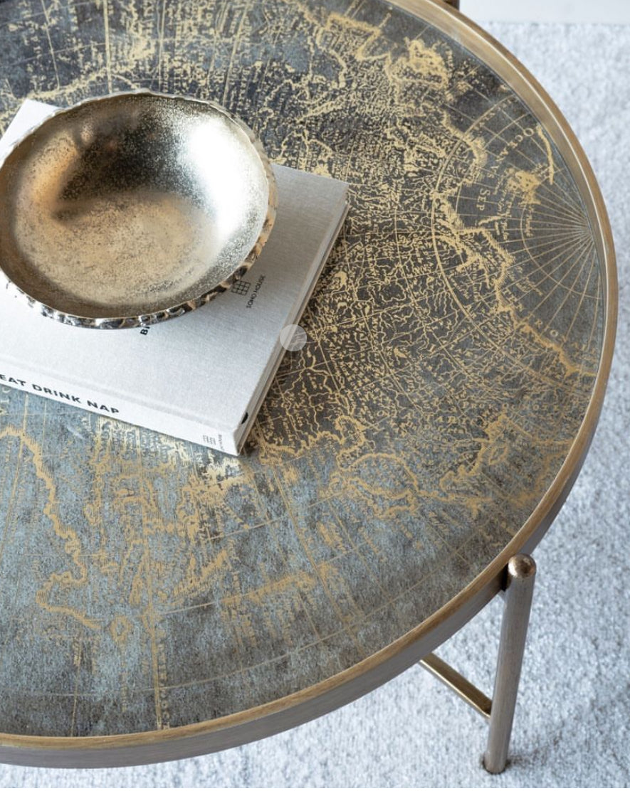 Vienna Antique Gold Atlas Coffee Tray Table