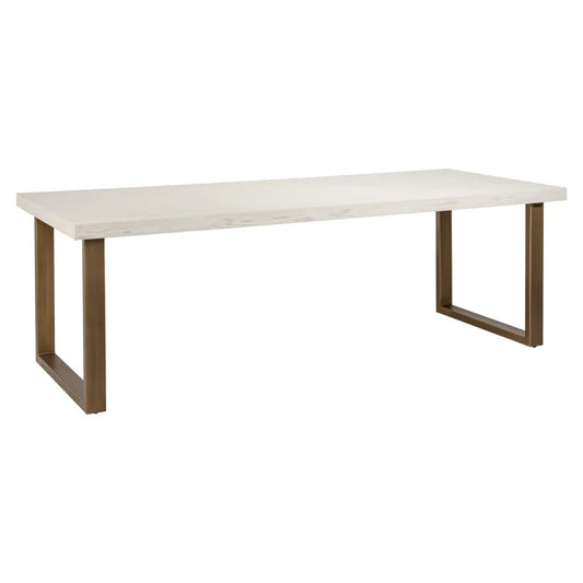 Dining table Whitebone brass 235