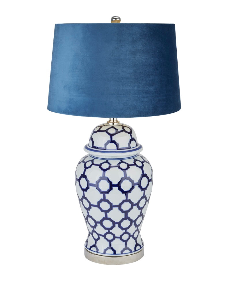 Blue and White Ceramic Lamp