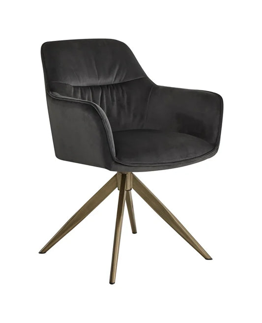 Swivel chair Aline antraciet velvet fire retardant