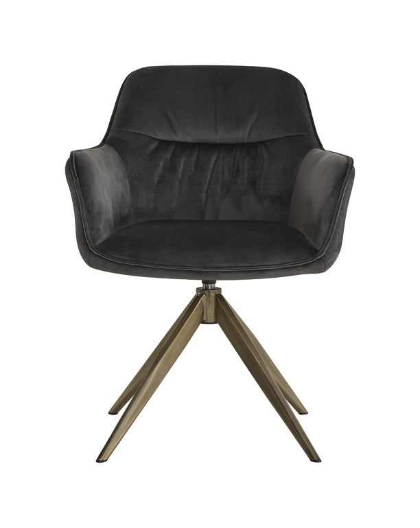 Swivel chair Aline antraciet velvet fire retardant