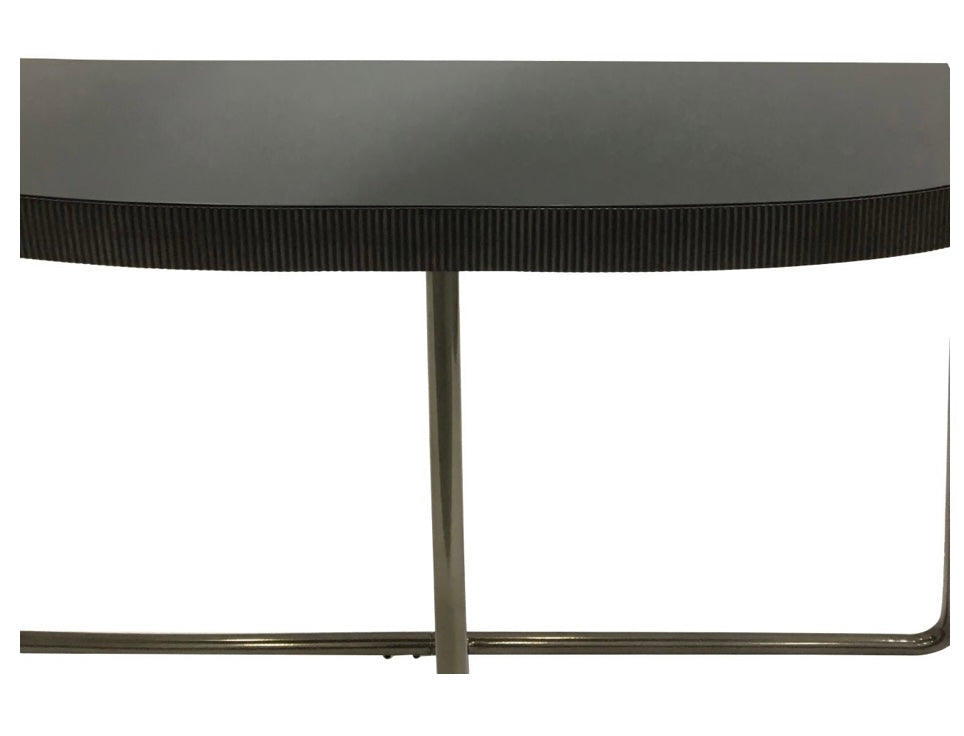 Knightsbridge Half Moon Console Table with Black Tinted Glass