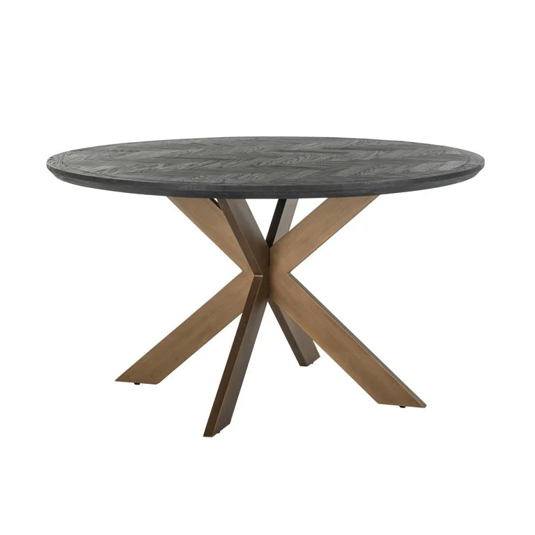 Dining table Blackbone brass (Black rustic)