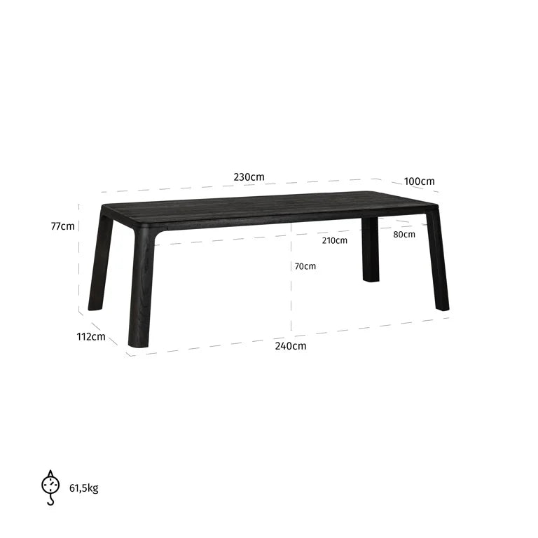 Dining table Baccarat 230cm (Dark coffee)