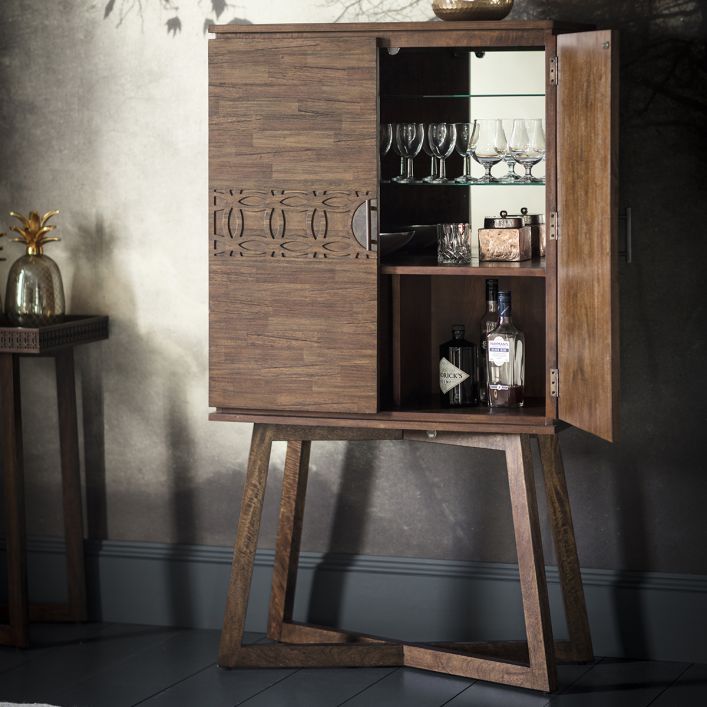 Oak bar cabinet