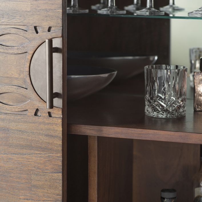 Oak bar cabinet