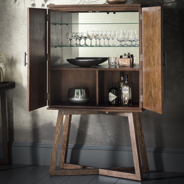 Oak bar cabinet