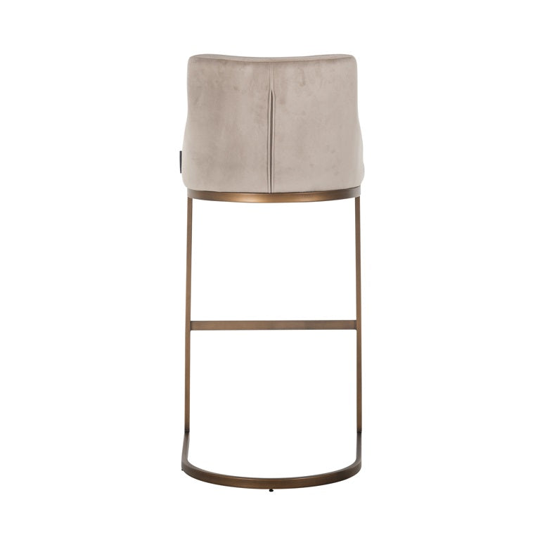 Bar Stool Bolton Khaki velvet / brushed gold