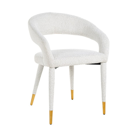 Armchair Gia white Bouclé