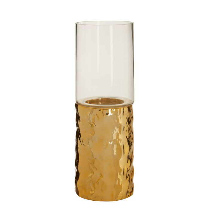 MARTELE  PILLAR GOLD CANDLE HOLDER