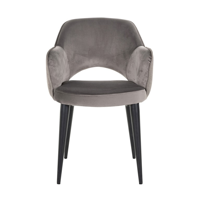 Grey velvet dining chair