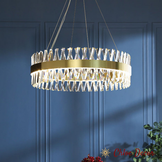 Gold rim Crystal chandelier