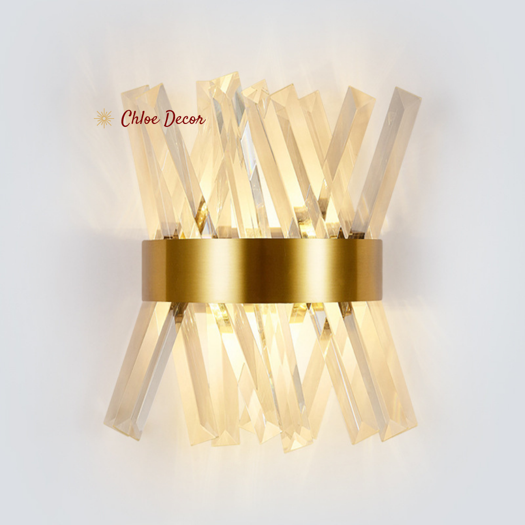 Wall Mounted Gold Rim with Crystal Light