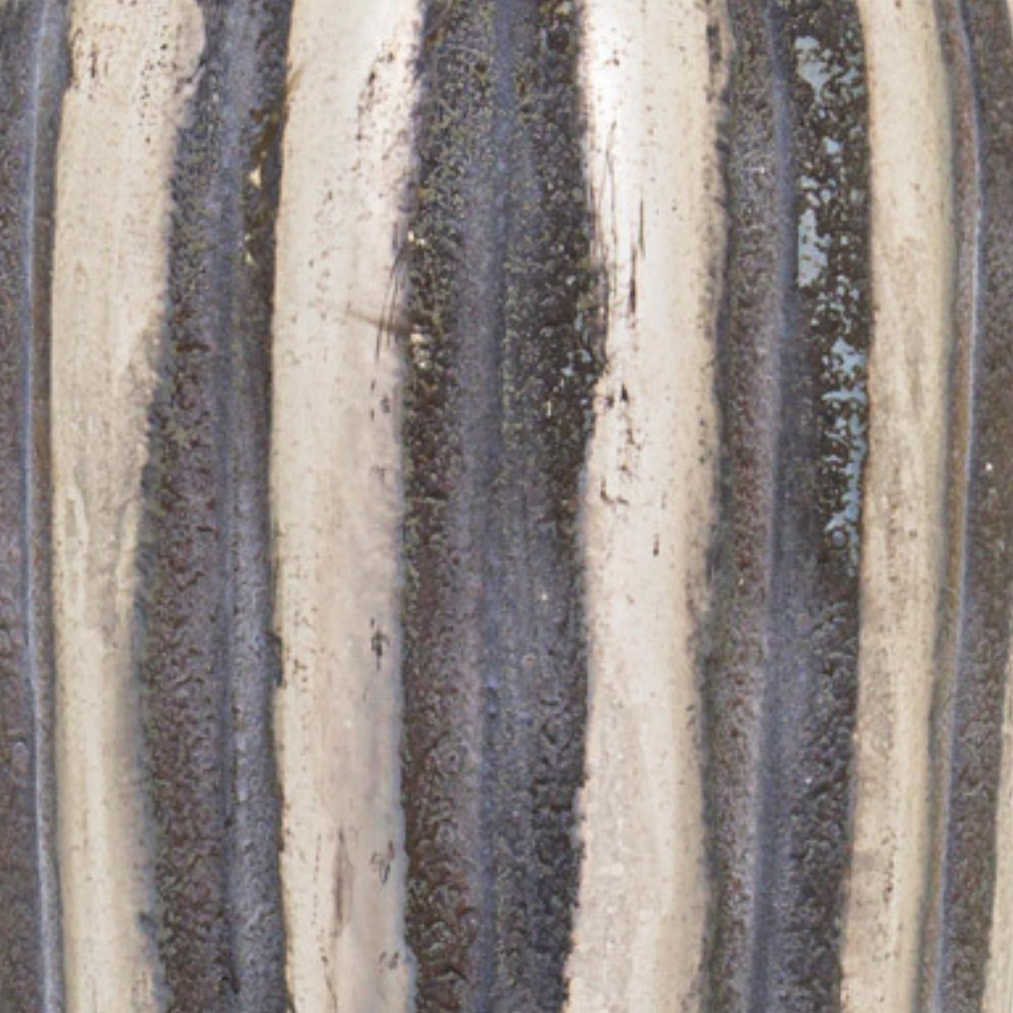 Burnished and Grey Striped Vase