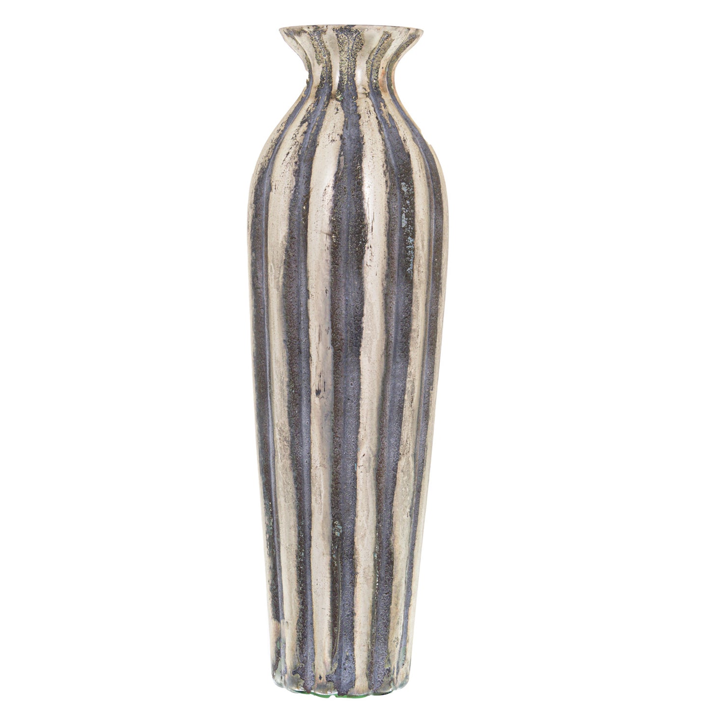 Burnished and Grey Striped Vase