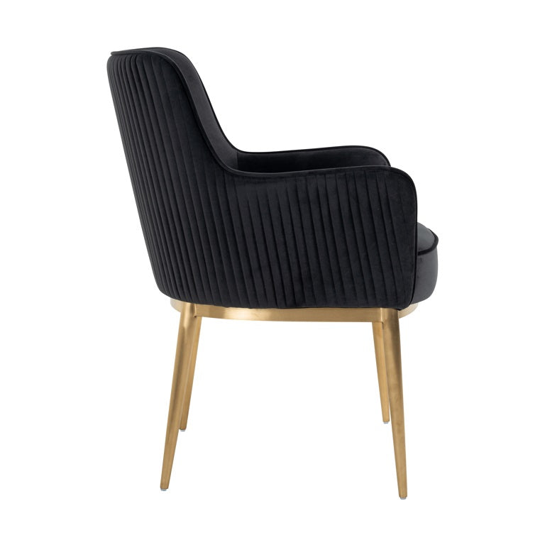 Chair Breeze Antracite velvet / brushed gold