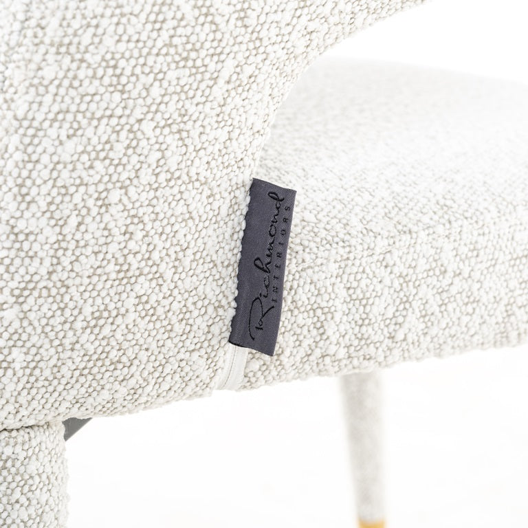 Armchair Gia white Bouclé